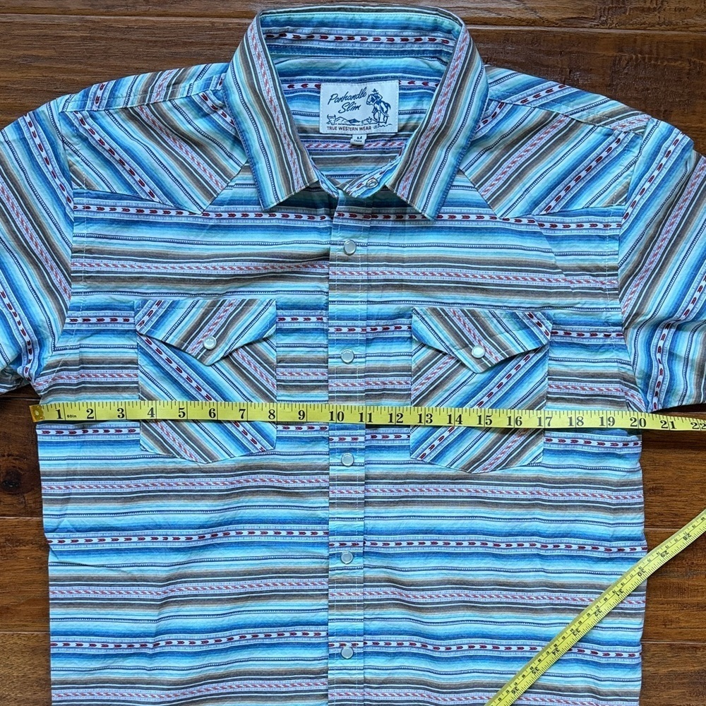 Pendleton Men's Multicolor Striped Button Down Shirt with Pearl snap buttons, M - Picture 3 of 7